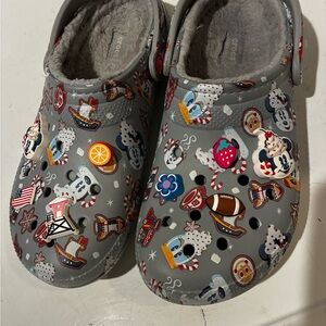 CROCS Gray Crocs with Classic Colorful Disney Characters